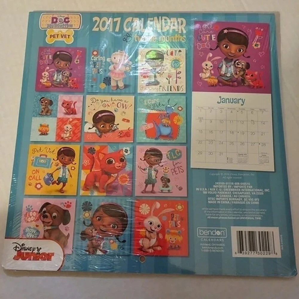 2017 DISNEY DOC McSTUFFINS WALL CALENDAR-2017-NEW-2017